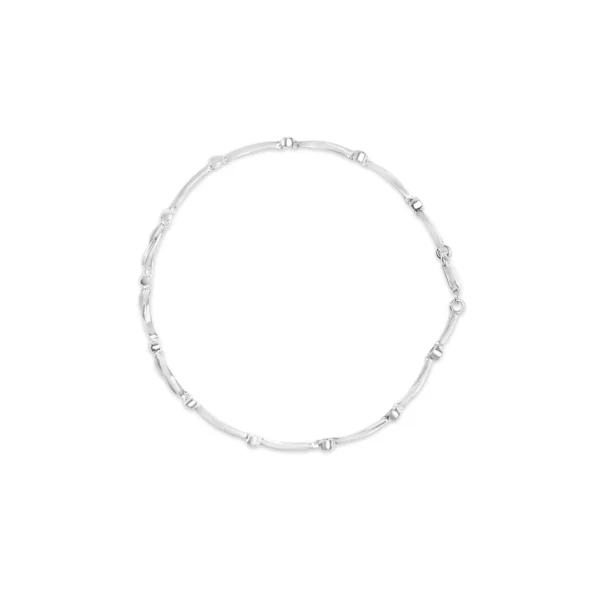 18K White Gold Diamond Accent 3 Stone Link 7" Bracelet (I-J Color, I1-I2 Clarity) - Image 3