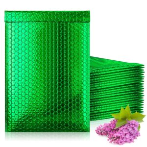Metallic Bubble Mailers 6.5  x 10.5  Pack of 25 Green Padded Shipping Envelopes with Reliable Adhesive Strip Waterproof Padded Envelopes Various Sizes Cushioning Mail Bubble Envelopes