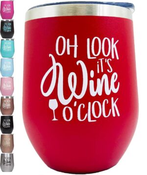 Wine Tumbler with Sayings Double Wall Vacuum Insulated Stemless Travel Glass Funny Phrase Engraved Mug with Lid Custom Personalised Men Women Cup Red