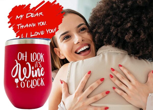 Wine Tumbler with Sayings Double Wall Vacuum Insulated Stemless Travel Glass Funny Phrase Engraved Mug with Lid Custom Personalised Men Women Cup Red - Image 7