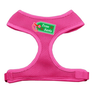 From Santa Tag Screen Print Mesh Pet Harness Pink Extra Large