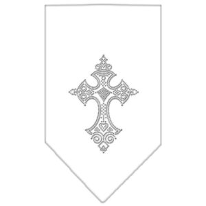 Cross Rhinestone Bandana White Small