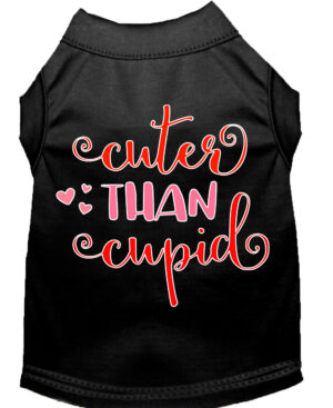 Cuter Than Cupid Screen Print Dog Shirt Black Xs (8)