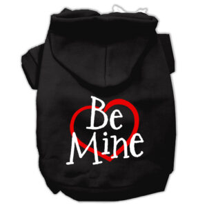 Be Mine Screen Print Pet Hoodies Black Size Xs (8)