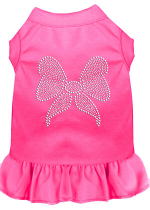 Rhinestone Bow Dress Bright Pink Xxxl