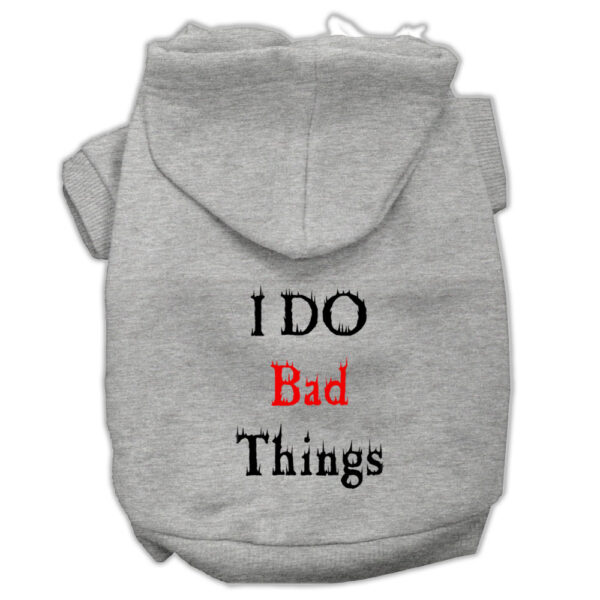 I Do Bad Things Screen Print Pet Hoodies Grey M (12)