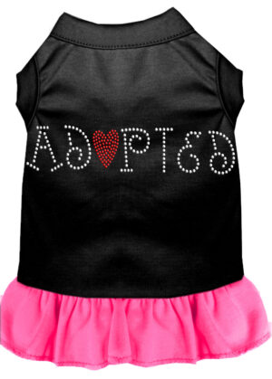 Adopted Rhinestone Dress Black With Bright Pink Xxxl