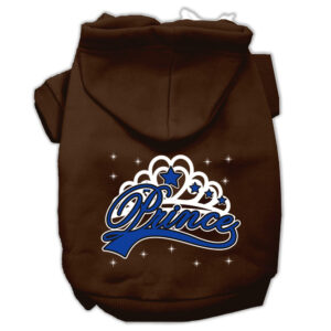 I'm A Prince Screen Print Pet Hoodies Brown Size Med (12)