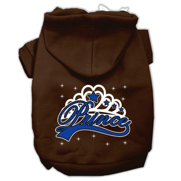 I'm A Prince Screen Print Pet Hoodies Brown Size Med (12)