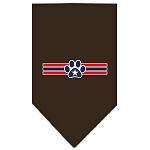 Patriotic Star Paw Screen Print Bandana Cocoa Large