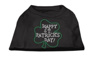 Happy St Patrick's Day Rhinestone Shirts Black Xs