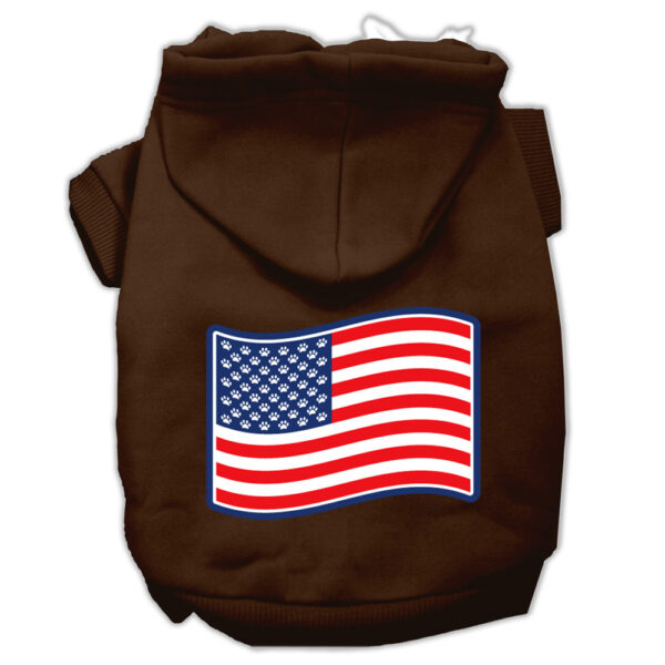 Paws And Stripes Screen Print Pet Hoodies Brown M (12)