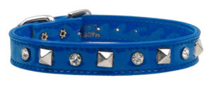 Patent Crystal And Pyramid Collars Blue 12