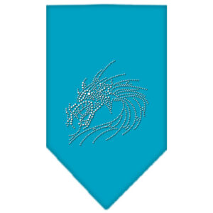 Dragon Rhinestone Bandana Turquoise Small