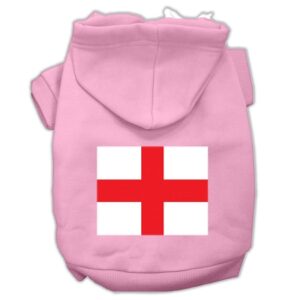 St George's Cross (english Flag) Screen Print Pet Hoodies Light Pink Size Xxl (18)