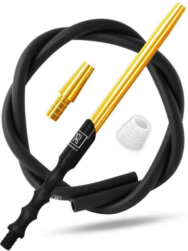 Premium Hookah Hose with Mouthpiece   60 Long Silicone Water Pipe Hose Washable with 15 Aluminum Easy Grip Mouthpiece   Modern Design Handle Won't Rust or Ghost Hookah Hose Silicone