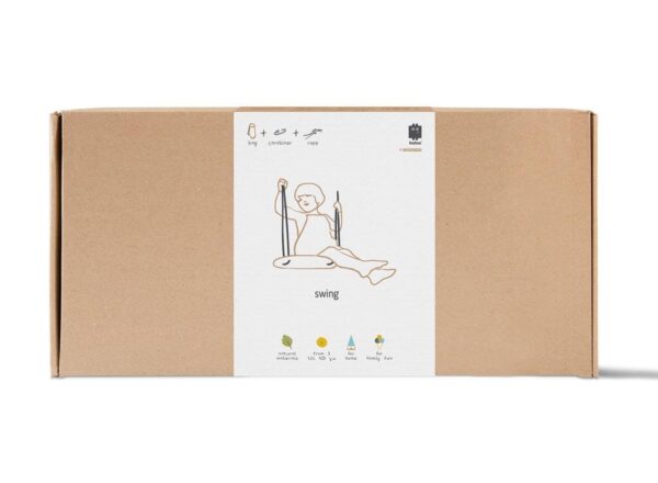 BABAI Wooden Swing with Black Cotton Rope for 3+ - Image 3