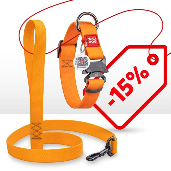 Waterproof Dog Collar   Adjustable Dog Collar for Large Dogs Small and Medium Dogs   Heavy Duty Dog Collars with Durable Metal Clasp and QR Dog Tag   Boy & Girl Dog Collars (Orange) - Image 7