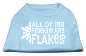 All My Friends Are Flakes Screen Print Shirt Baby Blue S
