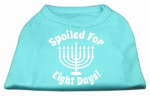 Spoiled For 8 Days Screenprint Dog Shirt Aqua Sm (10)