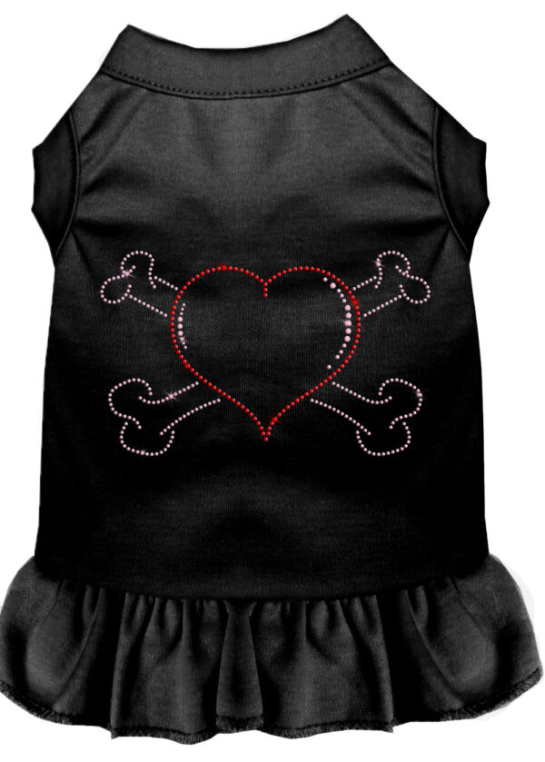 Rhinestone Heart And Crossbones Dress Black Xxxl