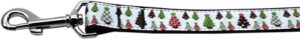 Designer Christmas Trees Nylon Dog Leash 5/8 Inch Wide 4ft Long