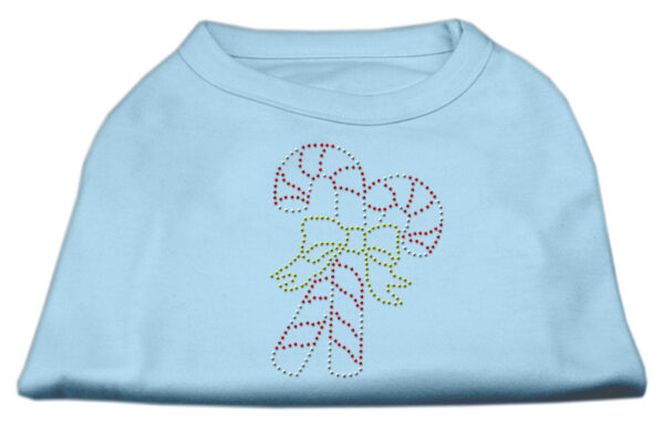 Candy Cane Rhinestone Shirt Baby Blue Xxl