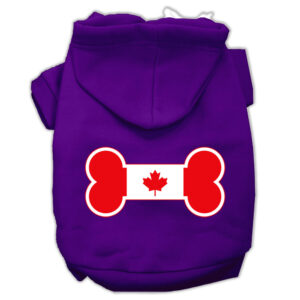 Bone Shaped Canadian Flag Screen Print Pet Hoodies Purple Xxl (18)