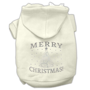 Shimmer Christmas Tree Pet Hoodies Cream Size Xl (16)