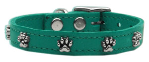 Paw Leather Dog Collar Jade 18