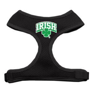 Irish Arch Screen Print Soft Mesh Pet Harness Black Medium