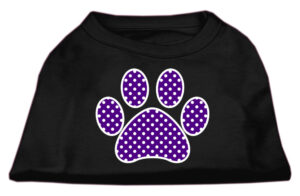 Purple Swiss Dot Paw Screen Print Shirt Black Xxl (18)