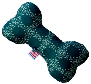 Blue Flowers 8 Inch Canvas Bone Dog Toy