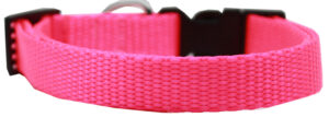 Plain Nylon Dog Collar Lg Hot Pink
