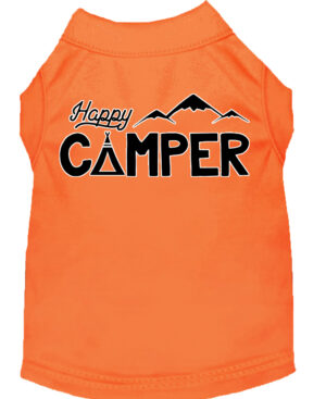 Happy Camper Screen Print Dog Shirt Orange Xl (16)
