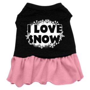 I Love Snow Screen Print Dress Black With Pink Xxxl (20)