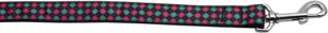 Pink And Blue Plaid Nylon Dog Leash 3/8 Inch Wide 4ft Long