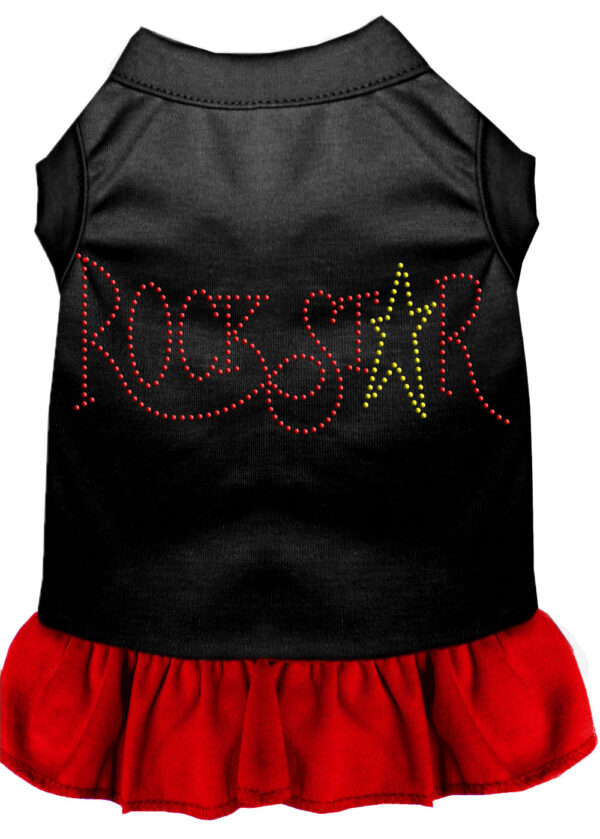 Rhinestone Rockstar Dress Black With Red Xxxl