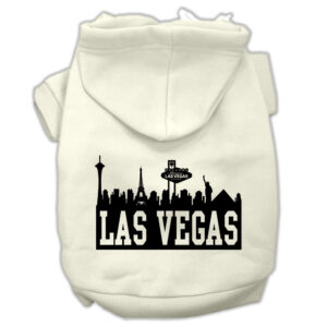 Las Vegas Skyline Screen Print Pet Hoodies Cream Size Xxl (18)