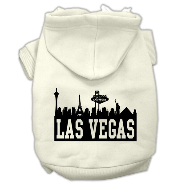 Las Vegas Skyline Screen Print Pet Hoodies Cream Size Xxl (18)