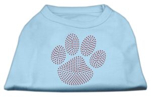 Red Paw Rhinestud Shirts Baby Blue Xs