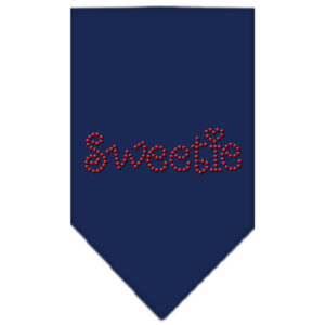 Sweetie Rhinestone Bandana Navy Blue Large