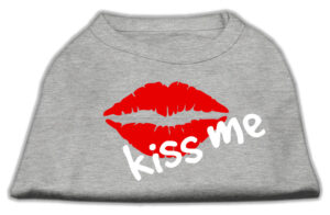 Kiss Me Screen Print Shirt Grey Xs