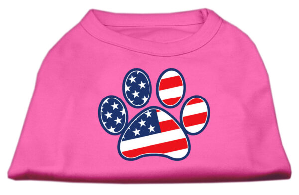 Patriotic Paw Screen Print Shirts Bright Pink Xxl