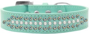 Ritz Pearl And Ab Crystal Dog Collar Aqua Size 12
