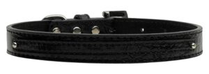 3/8" (10mm) Faux Croc Two Tier Collars Black Medium