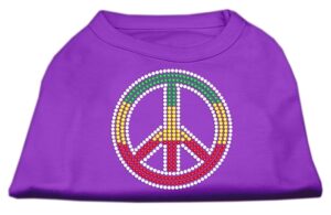Rasta Peace Sign Shirts Purple Xl