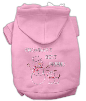 Snowman's Best Friend Rhinestone Hoodie Pink Xl (16)