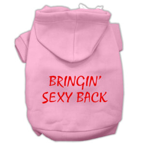 Bringin' Sexy Back Screen Print Pet Hoodies Light Pink Size Xxl (18)