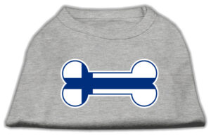 Bone Shaped Finland Flag Screen Print Shirts Grey Xl
